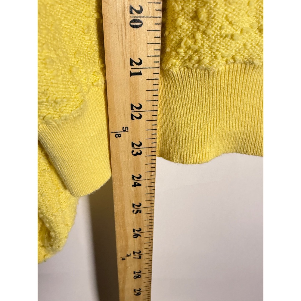 Free People Yellow Textured Boucle Knit Balloon Sleeve Sweater Slouchy Womens S - Picture 8 of 8